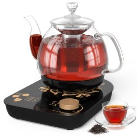 Electric Glass Kettle with Steaming and Brewing Modes Temperature and Timer Programs Cordless 800W 0.8L Capacity Perfect for Brewing Tea