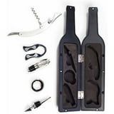 5-Piece Wine Bottle Accessory Set â€“ Corkscrew, Pourer, Stopper, Foil Cutter & Drip Collar in Bottle-Shaped Case