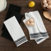 4-Pack Woven Kitchen Towels â€“ Rich Black, 16"x26", Cotton Blend, Absorbent & Machine Washable