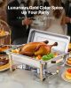 8 Qt 4 Pack Rectangle Chafing Dish Buffet Set Full-Size & Half-Size Pans Gold