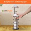 2 Pack Toilet Paper Holder, Free Standing Toilet Roll Holder No Drilling, Bathroom Toilet Paper Stand with ShelfOrganizers and Storage,Upgraded