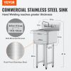 VEVOR Stainless Steel Prep & Utility Sink, 1 Compartment Free Standing Small Sink Include Faucet & legs
