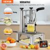 VEVOR Commercial French Fry Cutter with 4 Replacement Blades, 1/4â€³ & 3/8â€³ Blade Easy Dicer Chopper, 6-wedge Slicer & 6-wedge Apple Corer