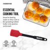 Professional Silicone Basting Brush Red with Black Handle