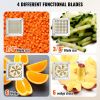 VEVOR Commercial French Fry Cutter with 4 Replacement Blades, 1/4â€³ and 3/8â€³ Blade Easy Dicer Chopper, 6-wedge Slicer and 6-wedge Apple Corer