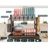 Dish Drainers for Kitchen Counter, 2 Tier Stainless Steel Dish Drying Rack with Drainboard