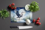 Blue Heron Under the Moonlight Glass Cutting Board Decorative Tempered Glass Kitchen Cutting and Serving Board Large Size Chopping Board